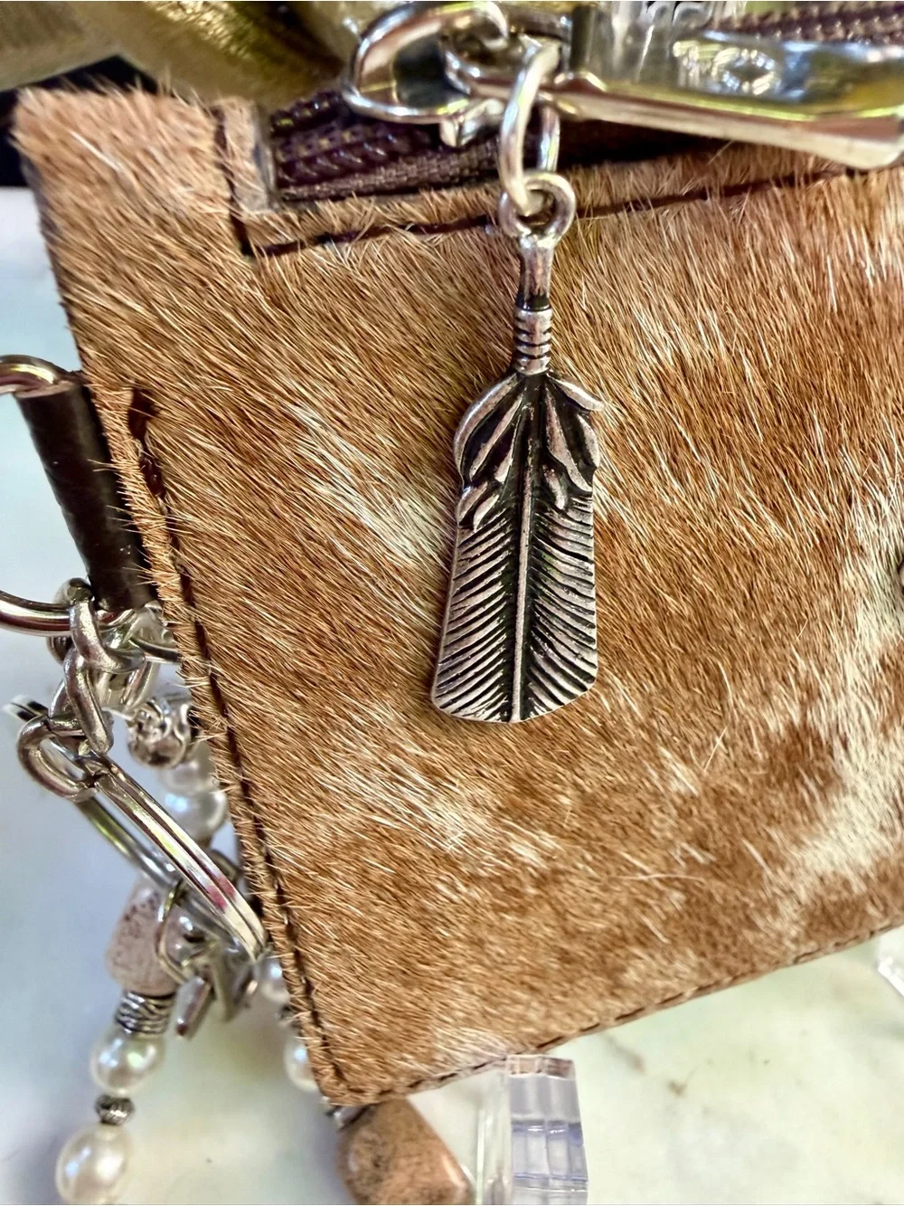OOAK GENUINE COWHIDE LEATHER HAIR ON HIDE Western Wristlet Card Holder Wallet